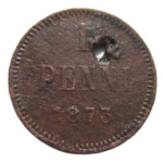 1 пенни 1873 год Александр II - Редкая
