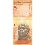 Банкнота (бона) 5 боливаров 2011 год Венесуэла UNC